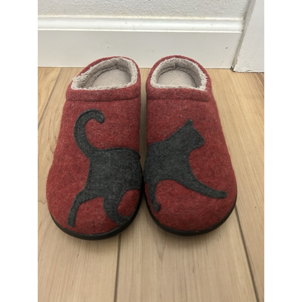 LL Bean Daybreak Scuff Clog Slippers Red Cat Slip On Women's Size US 8 M